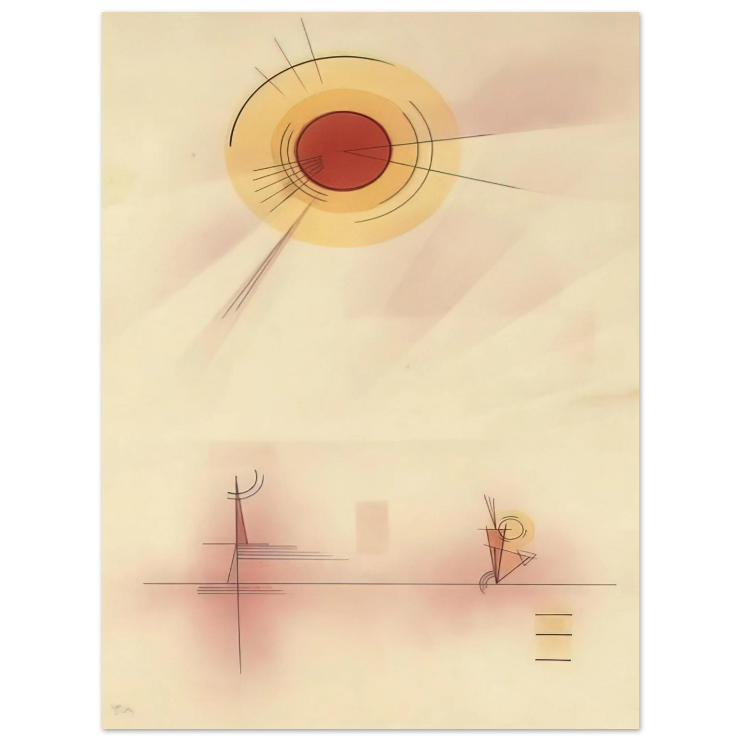 Wassily Kandinsky - STRAHLEN 1929  75x100 cm / 30x40inches Fine Art Poster