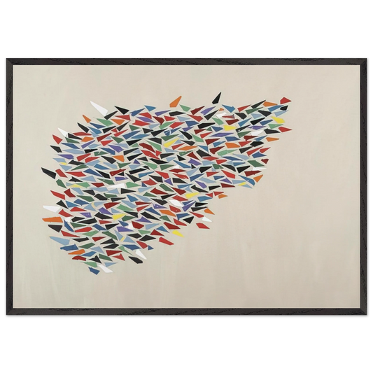 Color Shapes on Gray - 1979 - Robert Goodnough 70x100 cm / 28x40 inches Framed Art Print – Black Wooden Frame