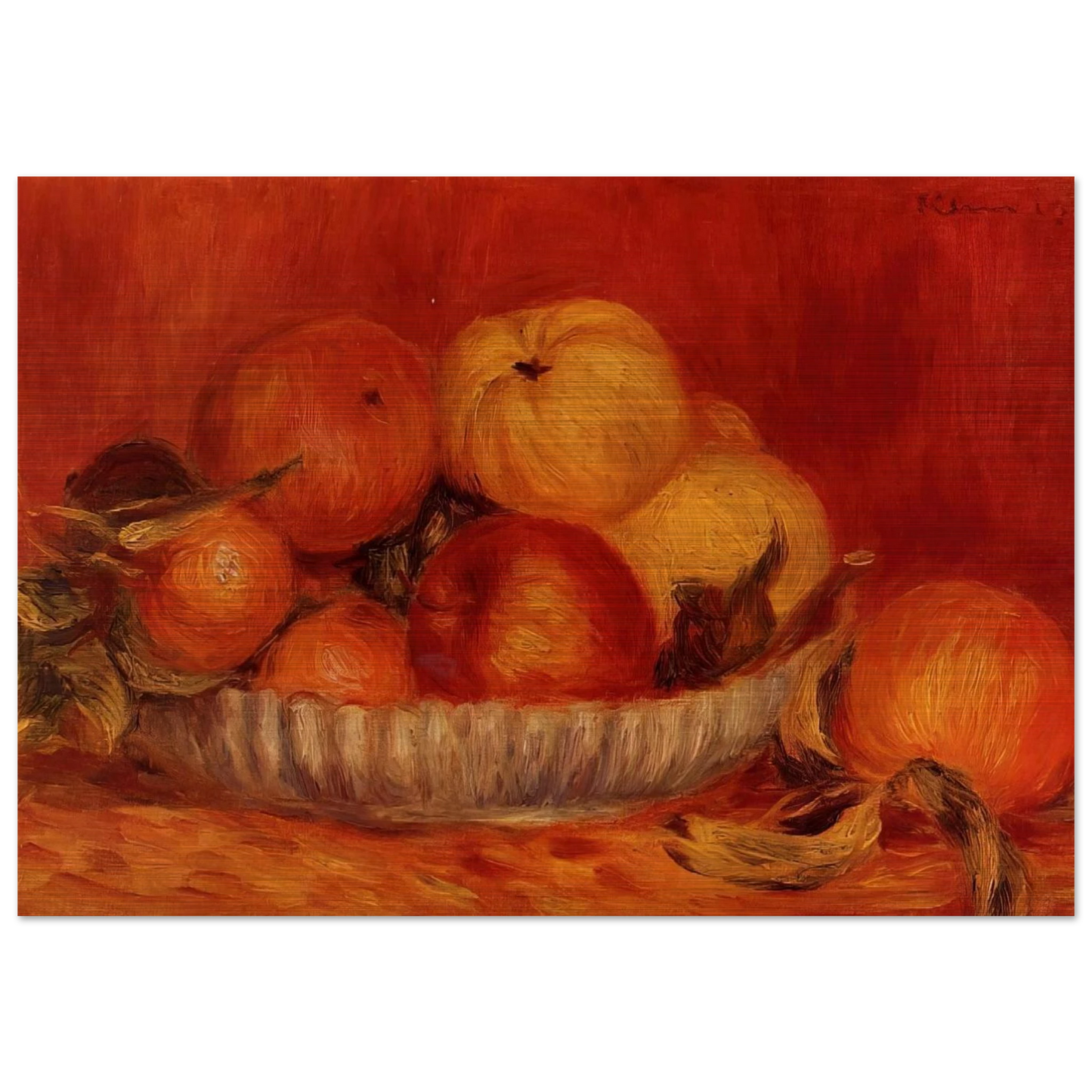 Still Life with Apples and Oranges - Pierre-Auguste Renoir Brushed Aluminum Print - 70x100 cm / 28x40 inches | Pierre-Auguste Renoir Aluminum Print | Pierre-Auguste Renoir Prints