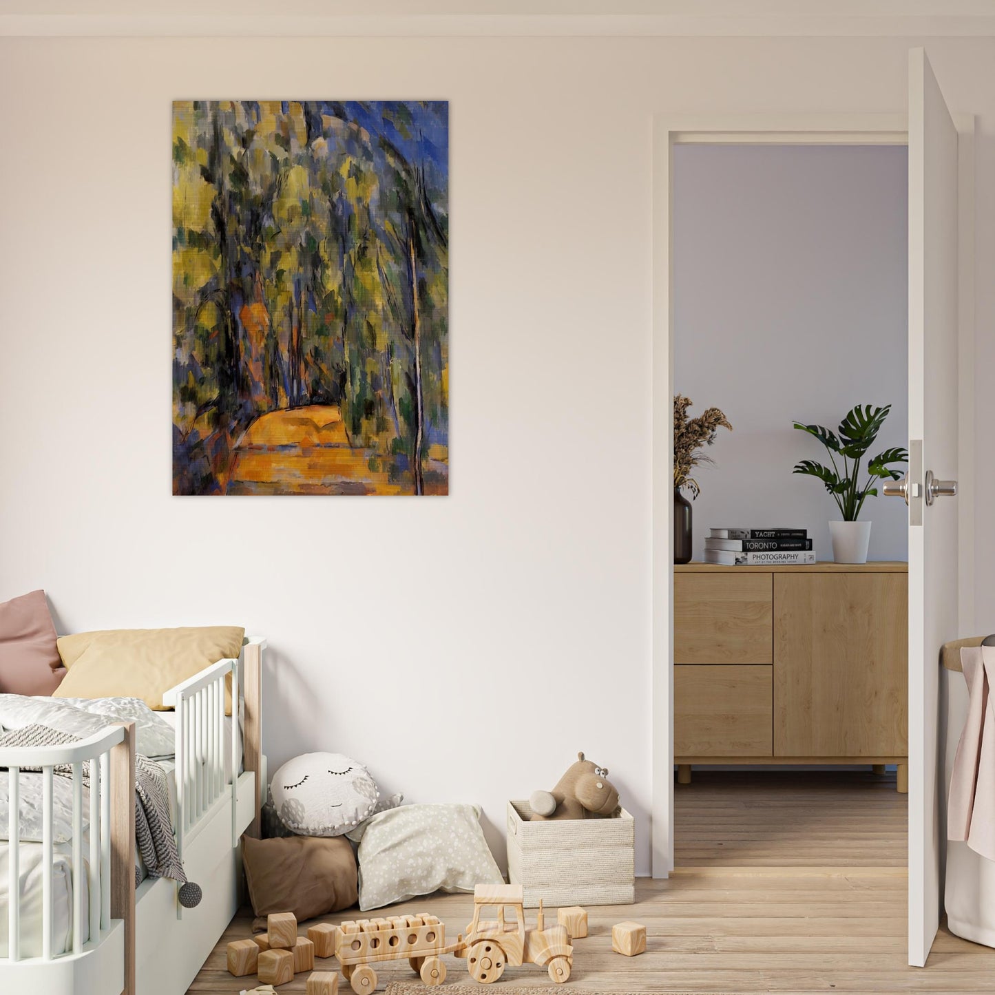 Bend in Forest Road - Paul Cézanne Brushed Aluminum Print - 70x100 cm / 28x40 inches | Paul Cézanne Aluminum Print | Paul Cézanne Prints