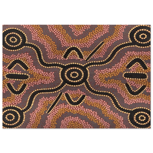 Untitled - 1980 - Clifford Possum Tjapaltjarri Brushed Aluminum Print - 70x100 cm / 28x40 inches | Clifford Possum Tjapaltjarri Aluminum Print | Clifford Possum Tjapaltjarri Prints