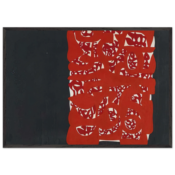 Rettangolo rosso - 1960 - Carla Accardi 70x100 cm / 28x40 inches Framed Art Print – Black Wooden Frame