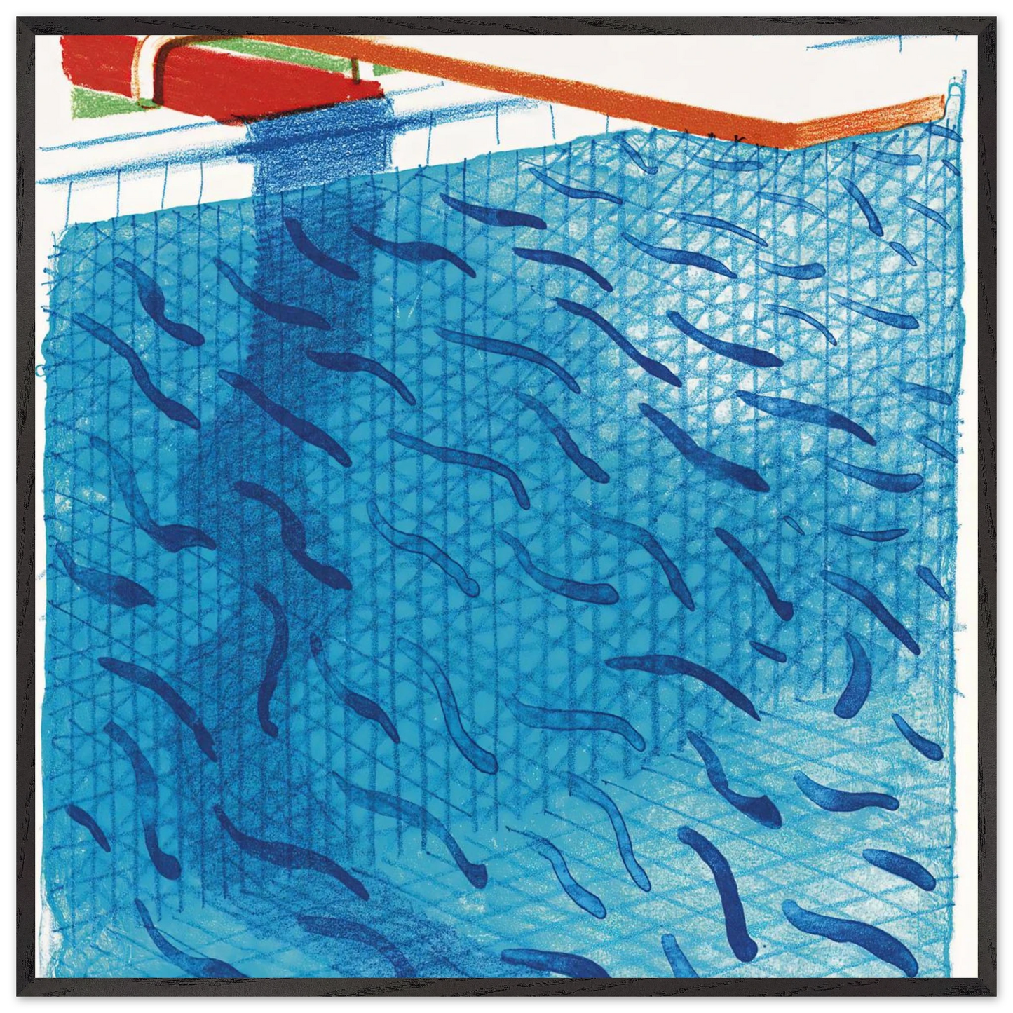 David Hockney - David Hockney Wall art - 28x43  cm / XL (11x17 inches) - Premium Wooden Framed Poster With Fine Art Paper-canvas - White frame