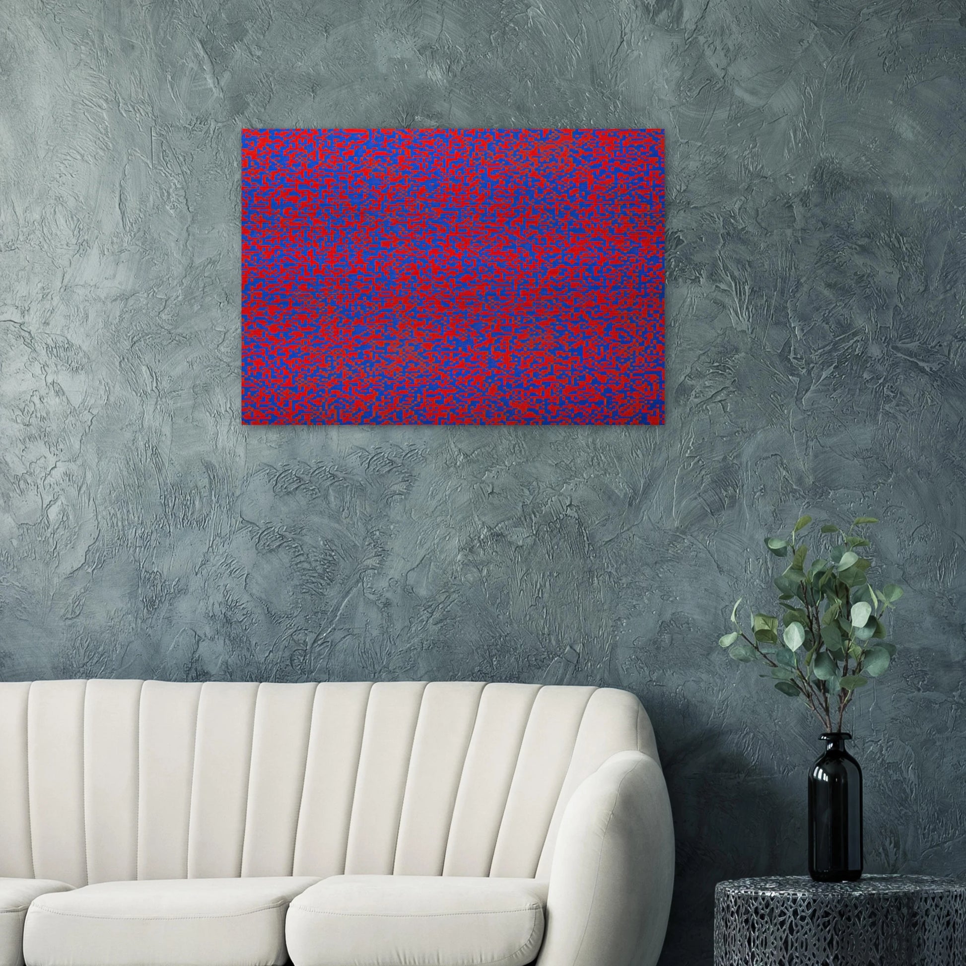 Random Distribution of 40,000 Squares Using the Odd and Even Numbers of a Telephone Directory detail - 1971 - Francois Morellet Brushed Aluminum Print - 70x100 cm / 28x40 inches | Francois Morellet Aluminum Print | Francois Morellet Prints