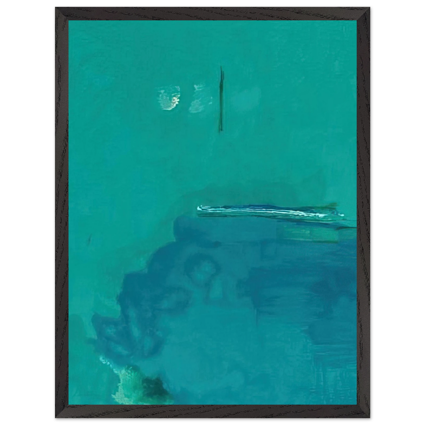 Helen Frankenthaler - Contentment Island - 2004 Wall art - 20x25 cm / 8x10 inches - Premium Wooden Framed Poster With Fine Art Paper-canvas - White frame