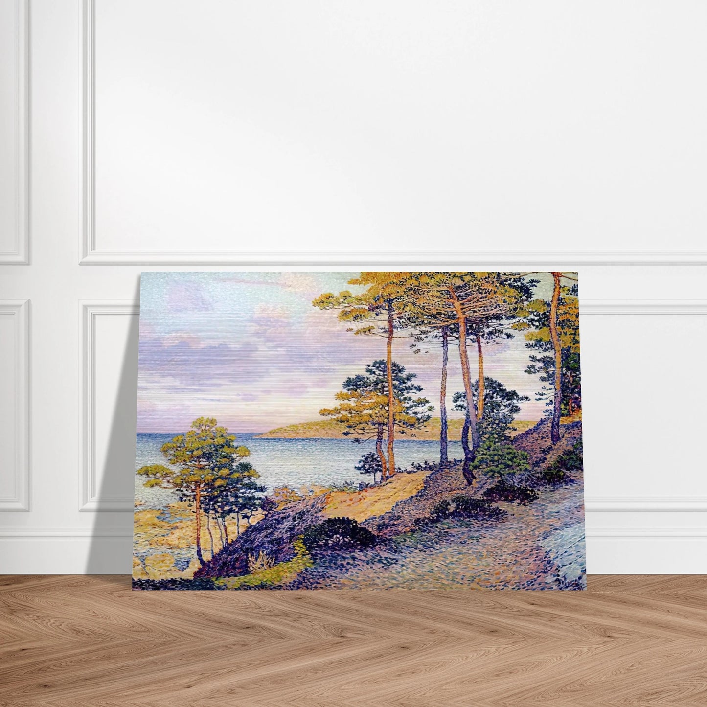 THE POINTE ST PIERRE AT ST TROPEZ 1896 - Theo van Rysselberghe Brushed Aluminum Print - 70x100 cm / 28x40 inches | Theo van Rysselberghe Aluminum Print | Theo van Rysselberghe Prints
