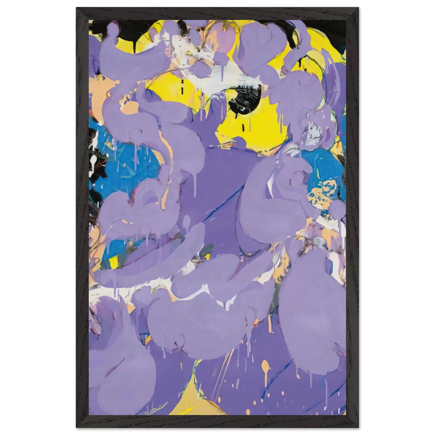 Helen Frankenthaler - Untitled - 1978 Wall art - 21x29.7 cm / 8x12" - Premium Wooden Framed Poster With Fine Art Paper-canvas - Black frame
