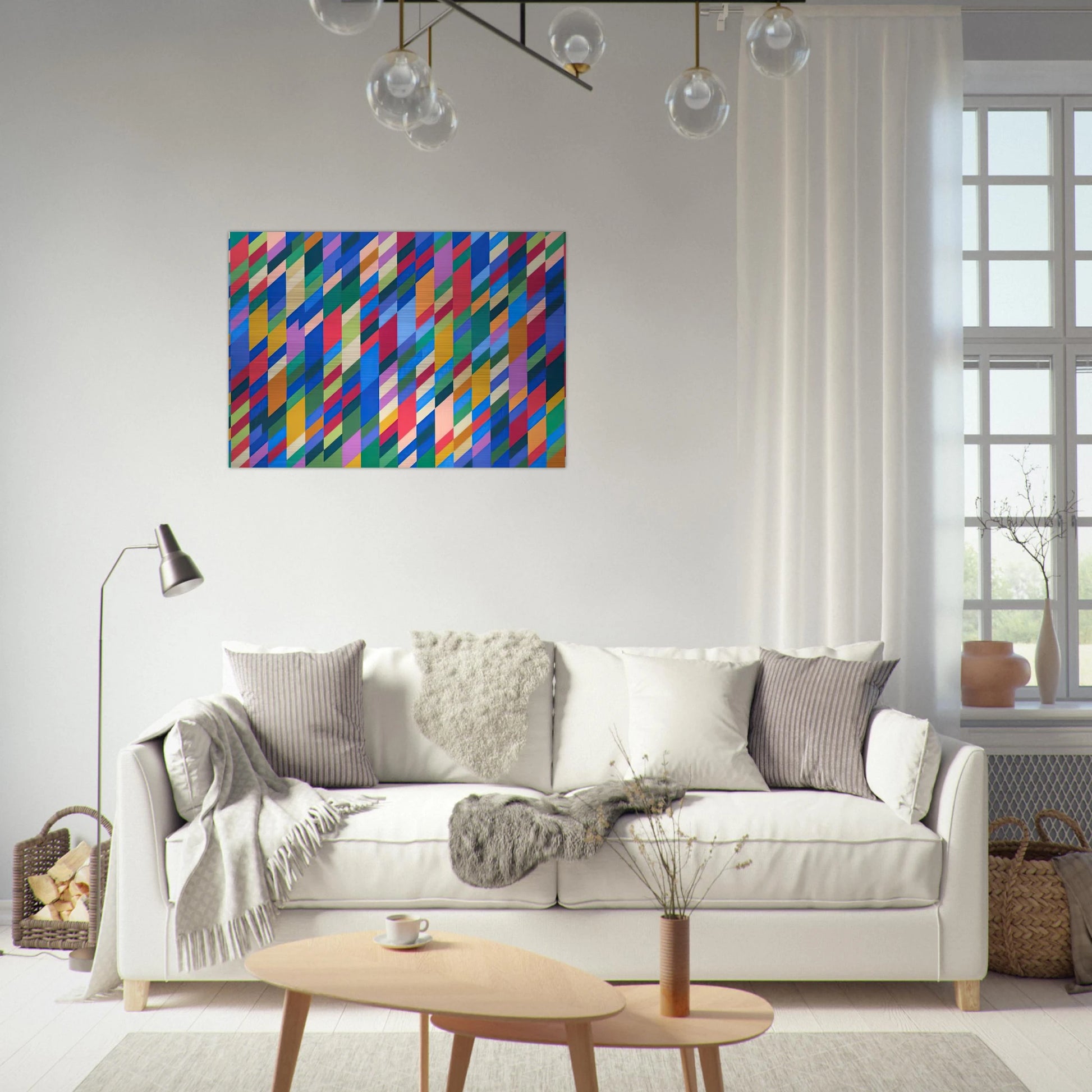 NATARAJA 1993 - Bridget Riley Brushed Aluminum Print - 70x100 cm / 28x40 inches | Bridget Riley Aluminum Print | Bridget Riley Prints