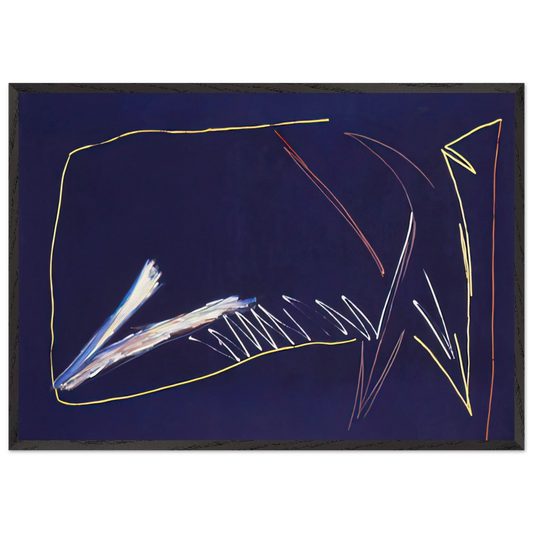 The Blue Whale - 1973 - Ronnie Landfield 70x100 cm / 28x40 inches Framed Art Print – Black Wooden Frame