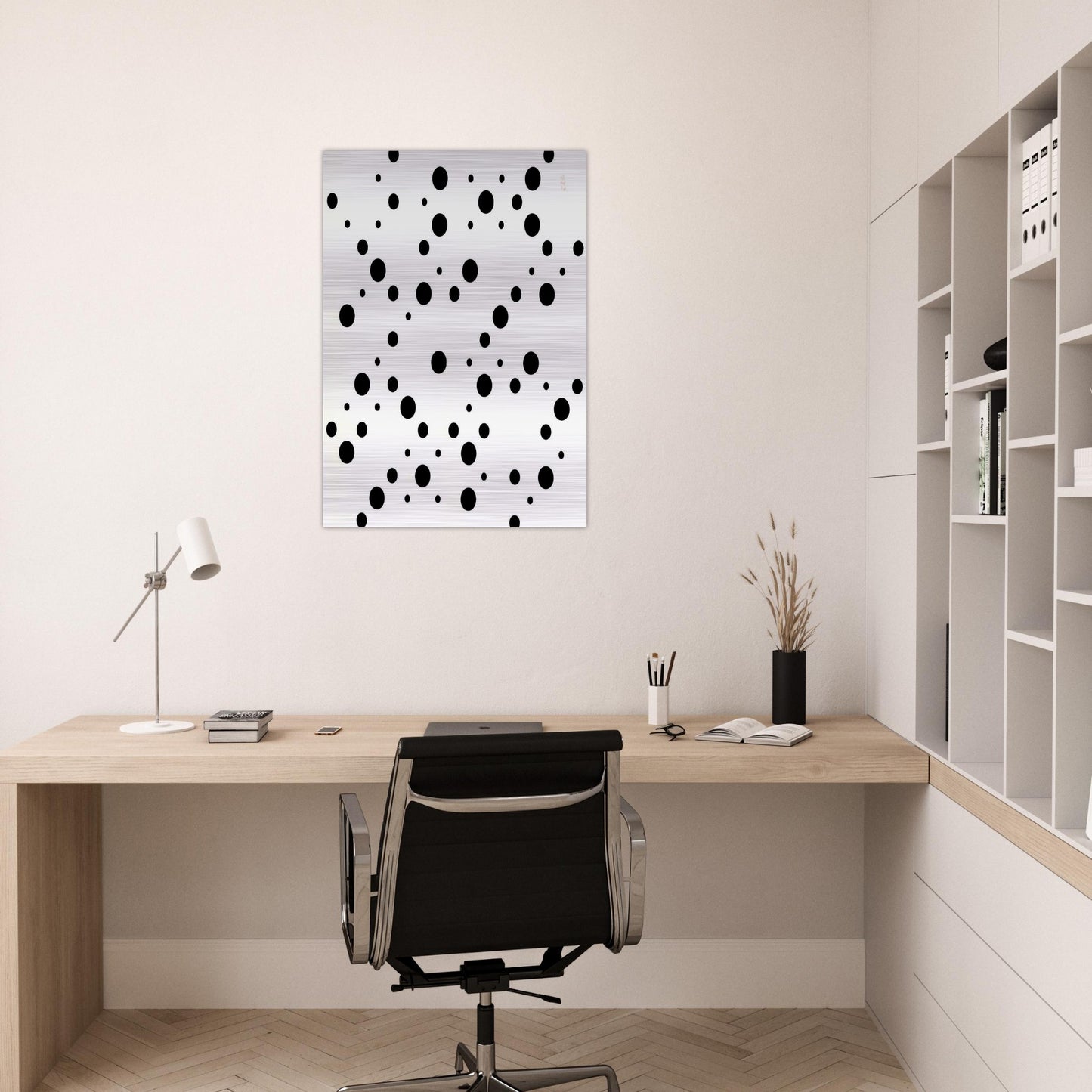 WHITE DISKS 1 - Bridget Riley Brushed Aluminum Print - 70x100 cm / 28x40 inches | Bridget Riley Aluminum Print | Bridget Riley Prints