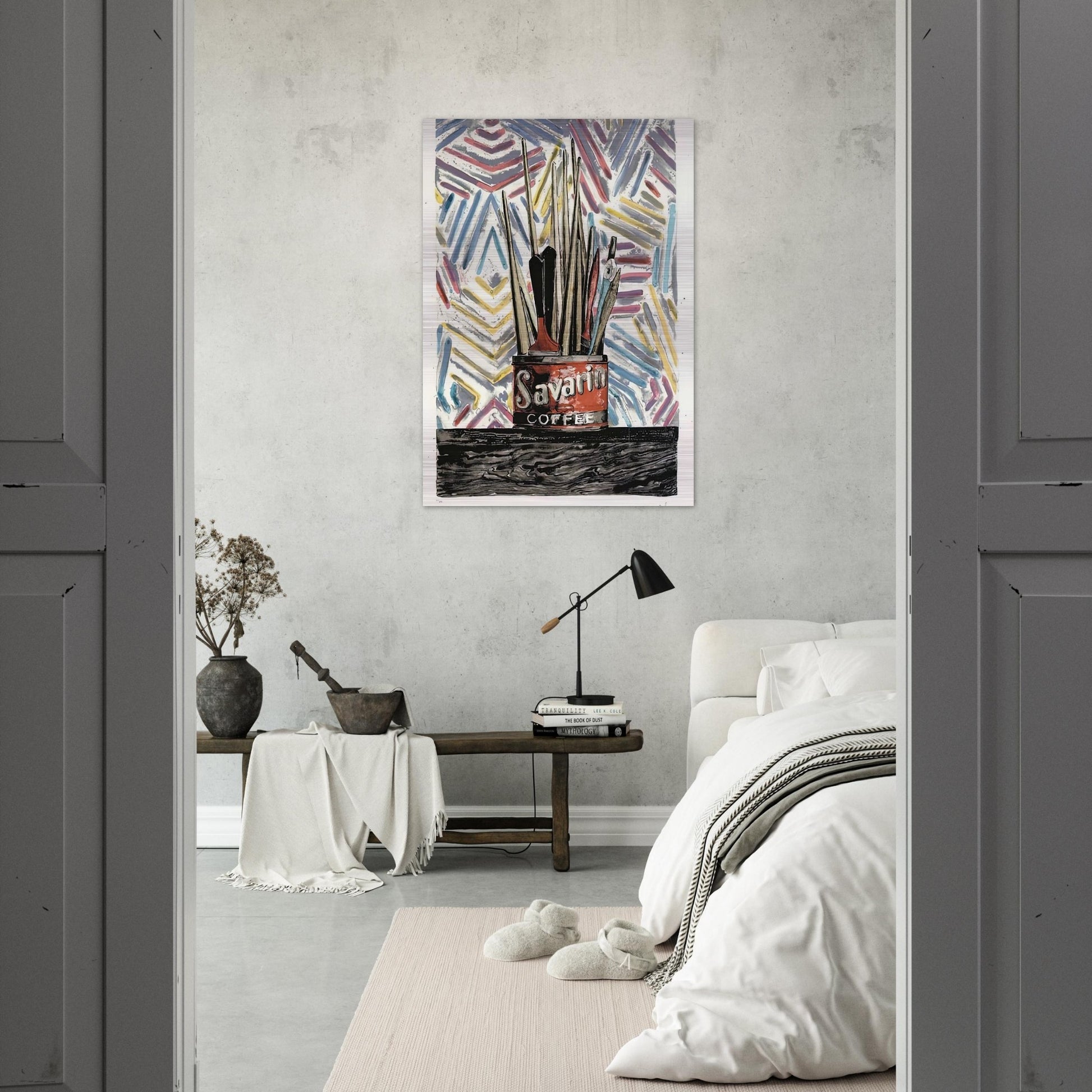 SAVARIN ULAE 183 - Jasper Johns Brushed Aluminum Print - 70x100 cm / 28x40 inches | Jasper Johns Aluminum Print | Jasper Johns Prints