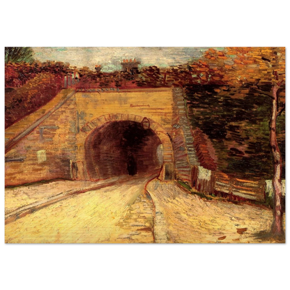 Roadway with Underpass The Viaduct - Vincent van Gogh Brushed Aluminum Print - 70x100 cm / 28x40 inches | Vincent van Gogh Aluminum Print | Vincent van Gogh Prints