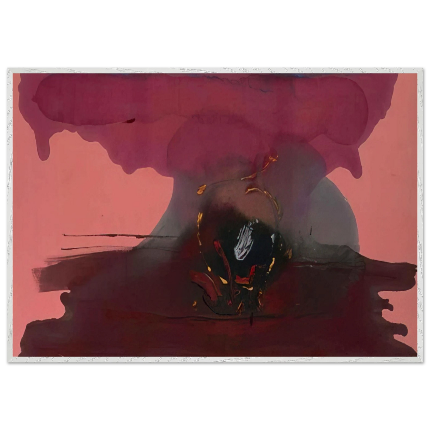 Helen Frankenthaler - Harbinger - 1986 Wall art - 45x60 cm / 18x24 inches - Premium Wooden Framed Poster With Fine Art Paper-canvas - Black frame