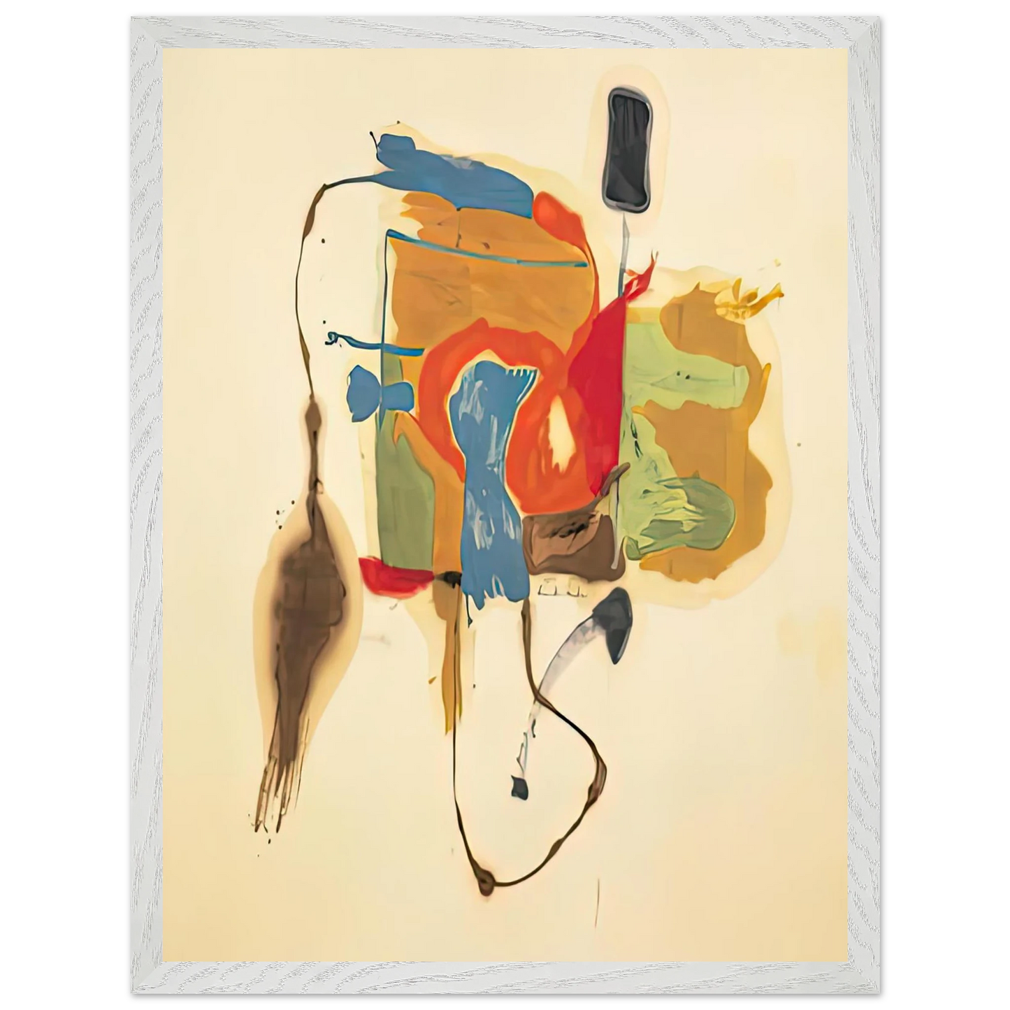 Helen Frankenthaler - Blue Form in a Scene, 1961- Wall Art - 30x40 cm / 12x16 inches - Fine Art Poster-canvas - -