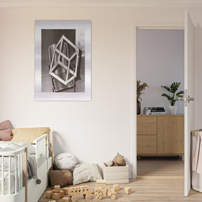CUBE ON LAWNCHAIR - Gerhard Richter Brushed Aluminum Print - 70x100 cm / 28x40 inches | Gerhard Richter Aluminum Print | Gerhard Richter Prints