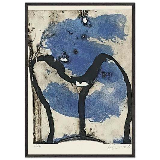 31972 - 1972 - Emil Schumacher 70x100 cm / 28x40 inches Framed Art Print – Black Wooden Frame