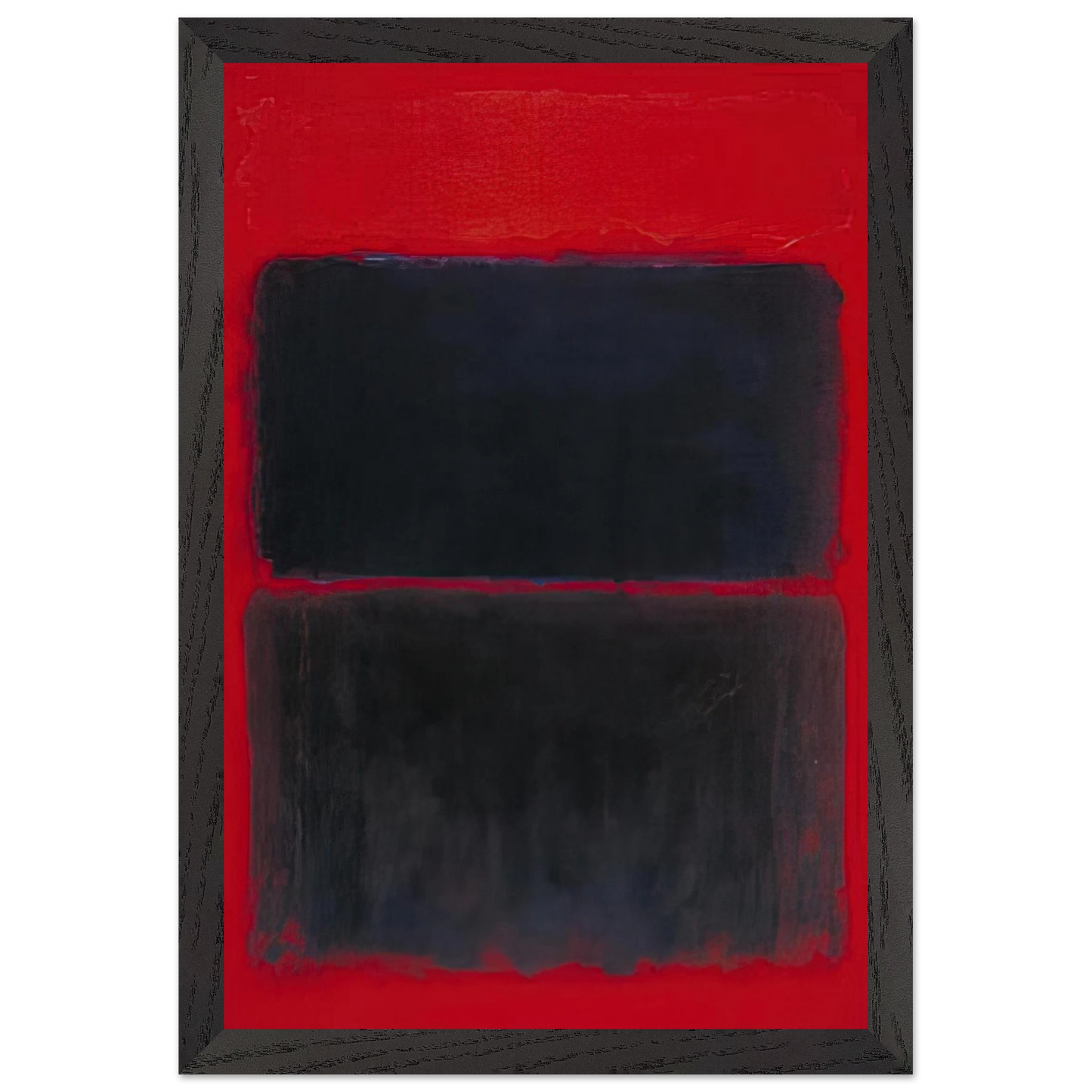 Mark Rothko - Light Red Over Black - 1957 Wall Art - 21x29.7 cm / 8x12" - Premium Wooden Framed Poster With Fine Art Paper-canvas - Black frame