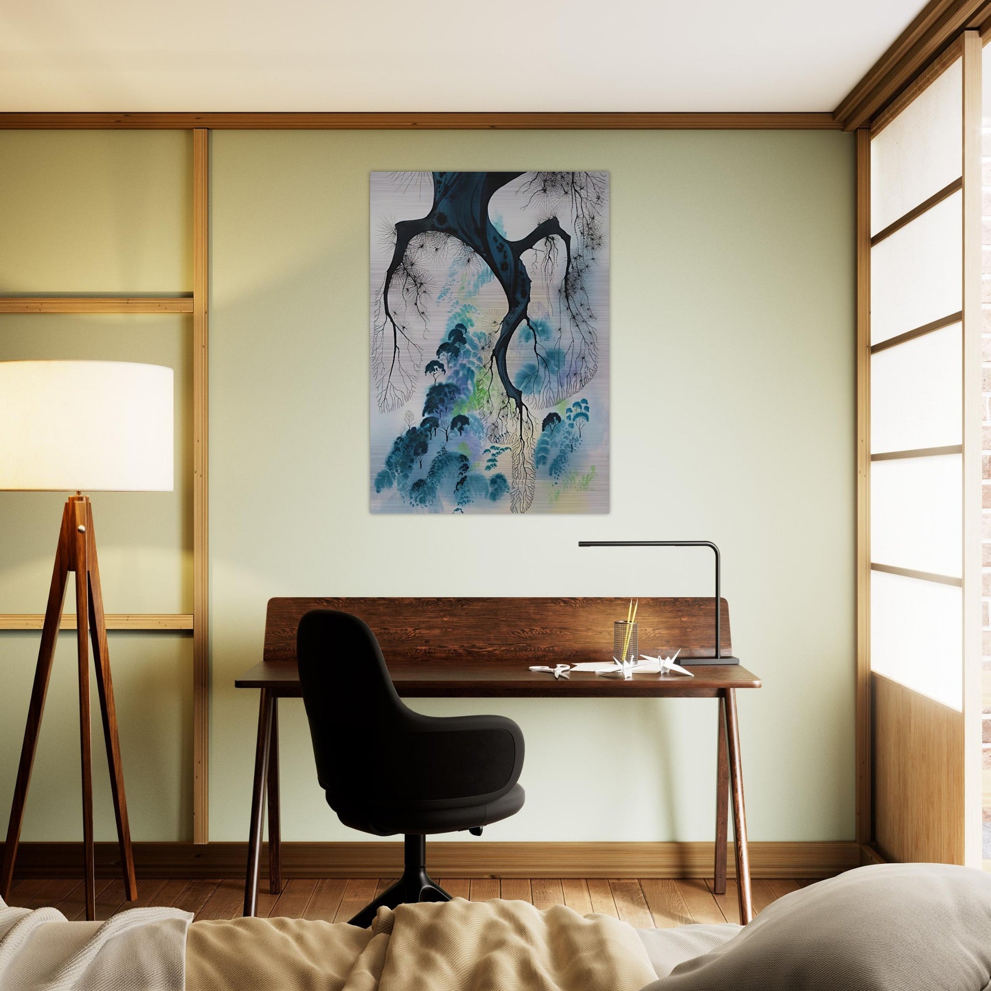 Coastline - Eyvind Earle Brushed Aluminum Print - 70x100 cm / 28x40 inches | Eyvind Earle Aluminum Print | Eyvind Earle Prints