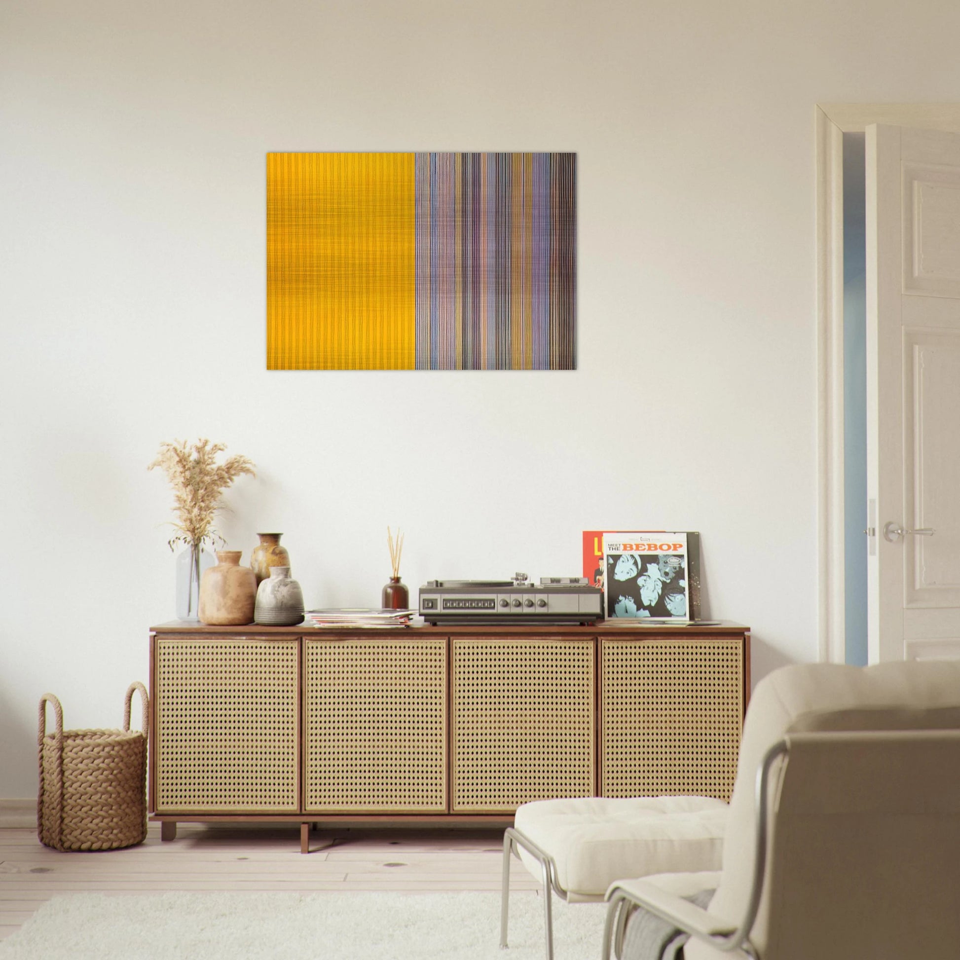 Half Lemon - 1969 - Gene Davis Brushed Aluminum Print - 70x100 cm / 28x40 inches | Gene Davis Aluminum Print | Gene Davis Prints