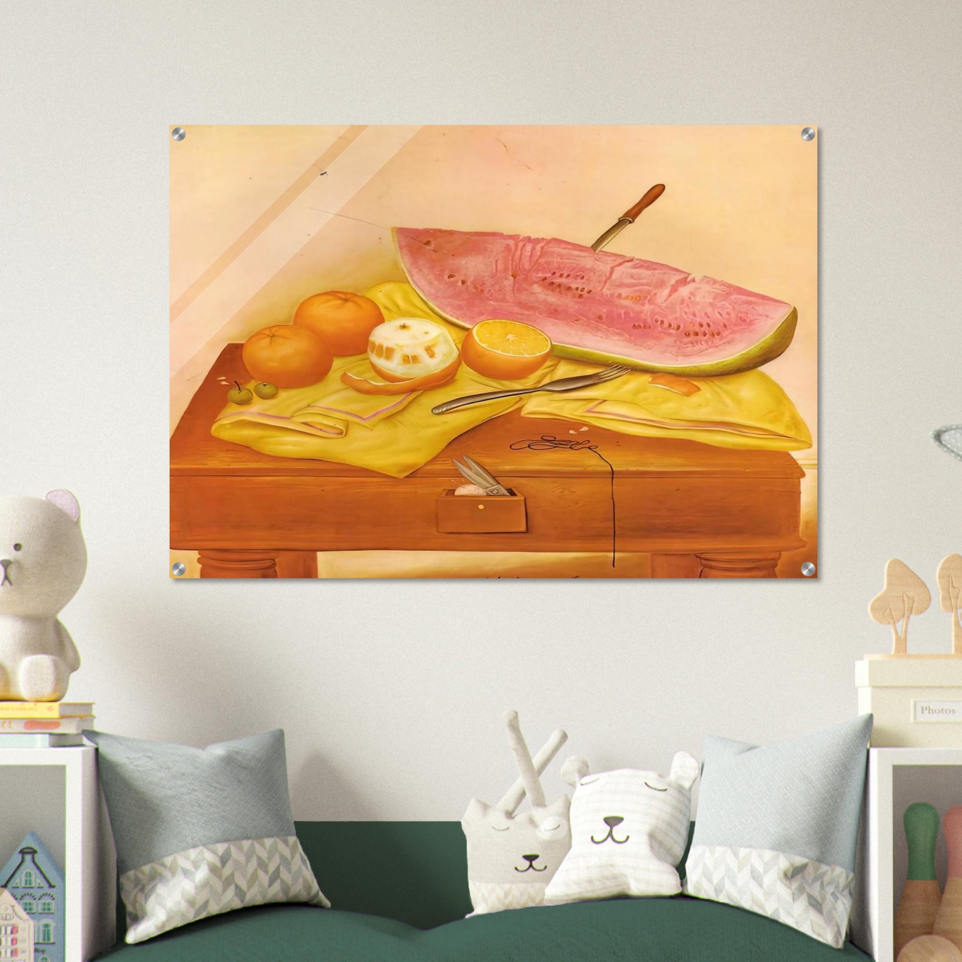 WATERMELONS AND ORANGES - Fernando Botero Acrylic Print - 70x100 cm / 28x40″ inches