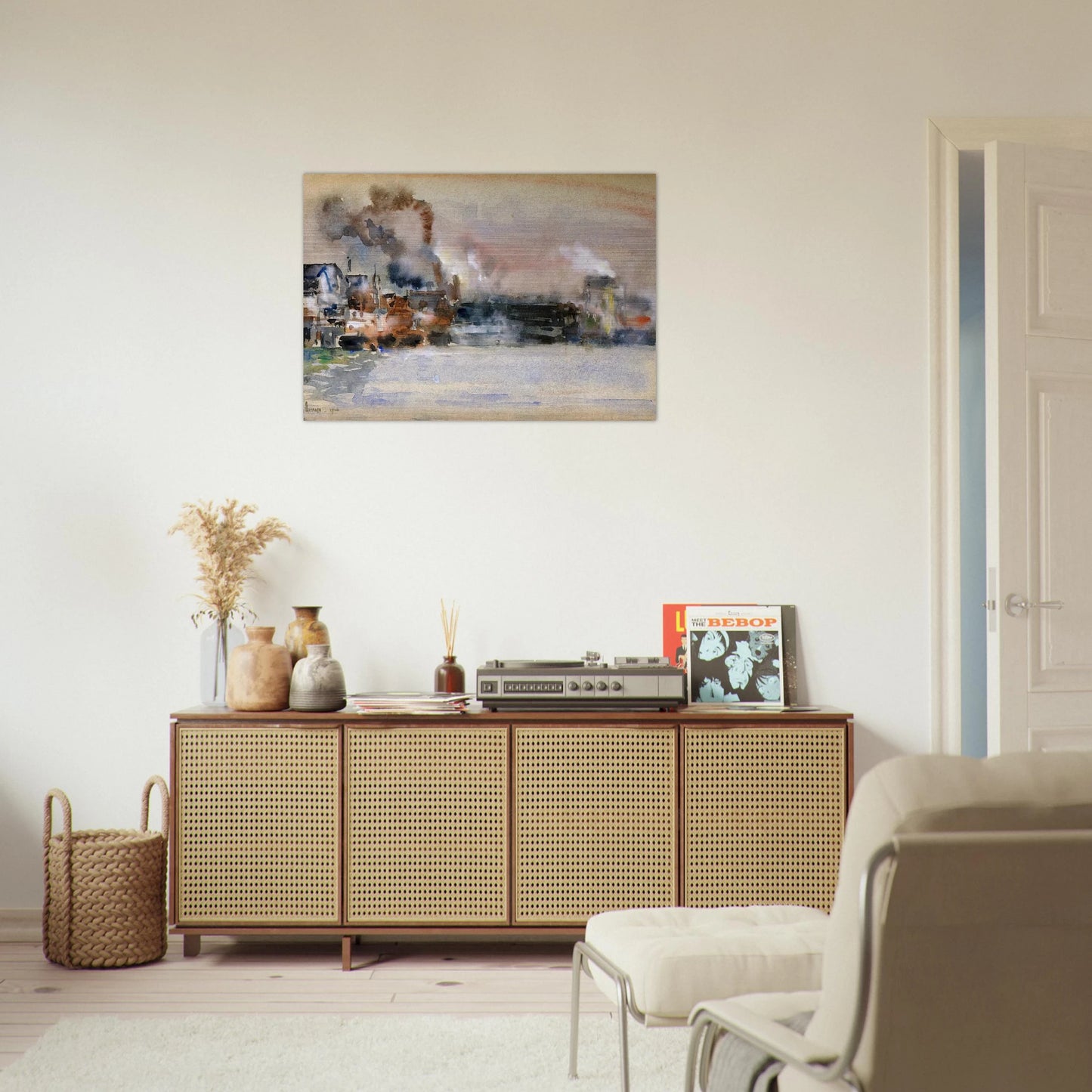 Portland Harbor - Childe Hassam Brushed Aluminum Print - 70x100 cm / 28x40 inches | Childe Hassam Aluminum Print | Childe Hassam Prints