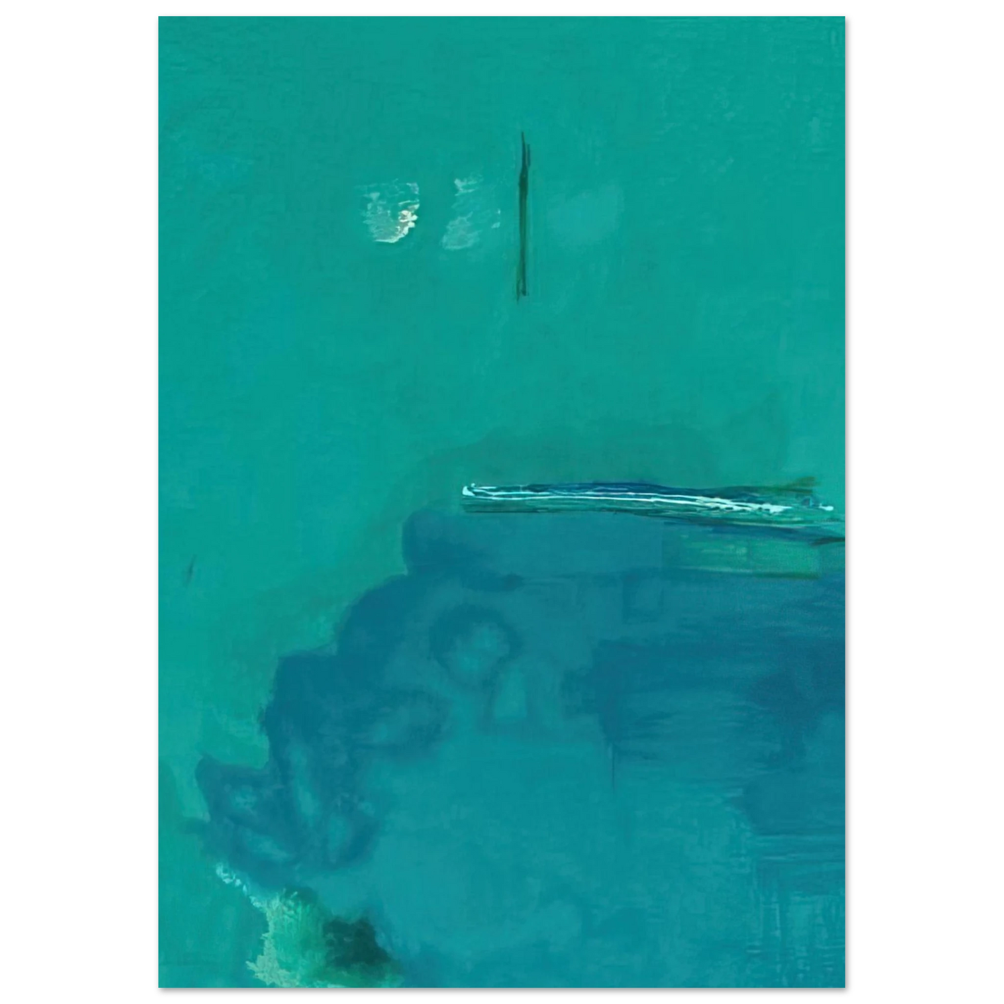 Helen Frankenthaler - Contentment Island - 2004 Wall art - 13x18 cm / 5x7 inches - Premium Wooden Framed Poster With Fine Art Paper-canvas - White frame
