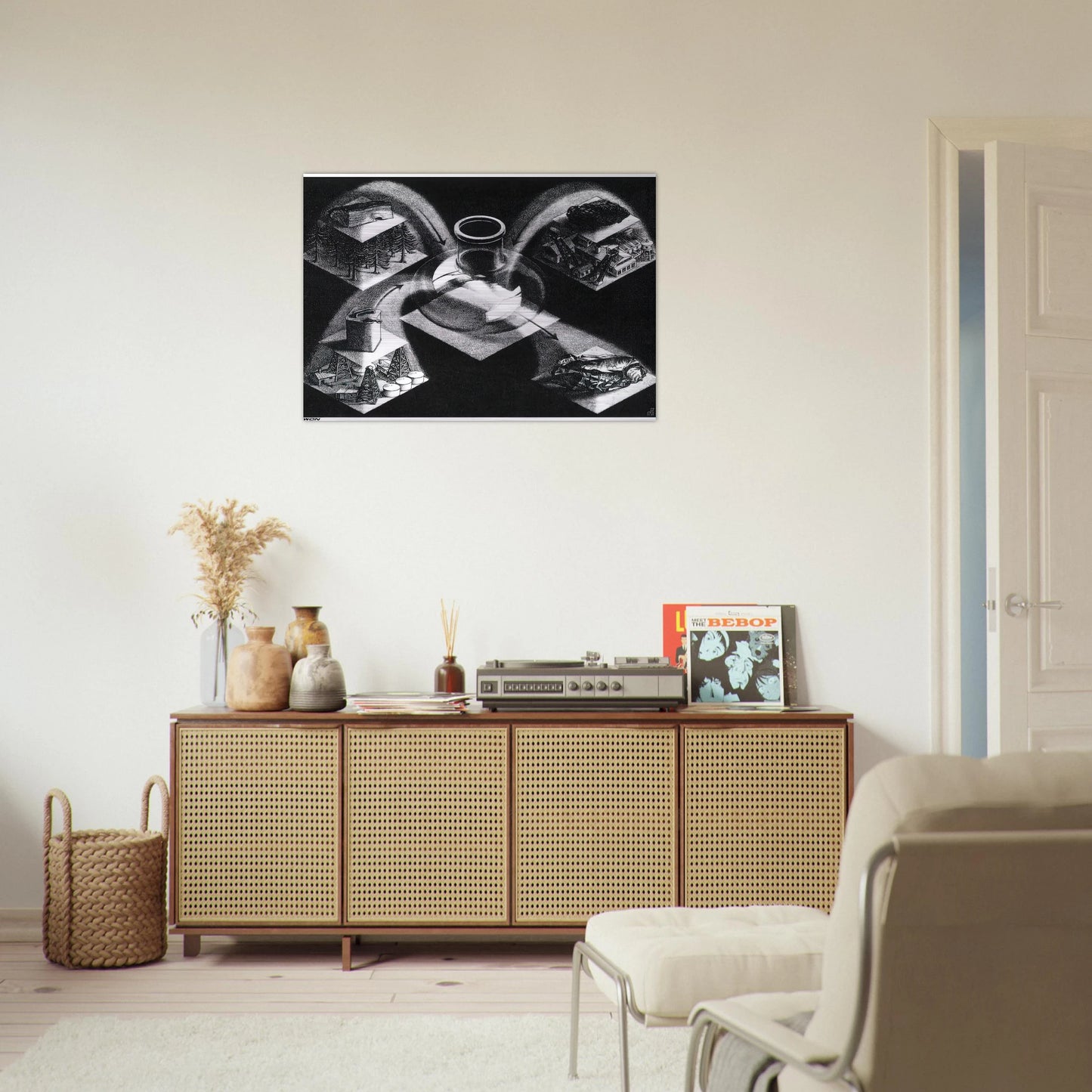 SYNTHESIS - MC Escher Brushed Aluminum Print - 70x100 cm / 28x40 inches | MC Escher Aluminum Print | MC Escher Prints