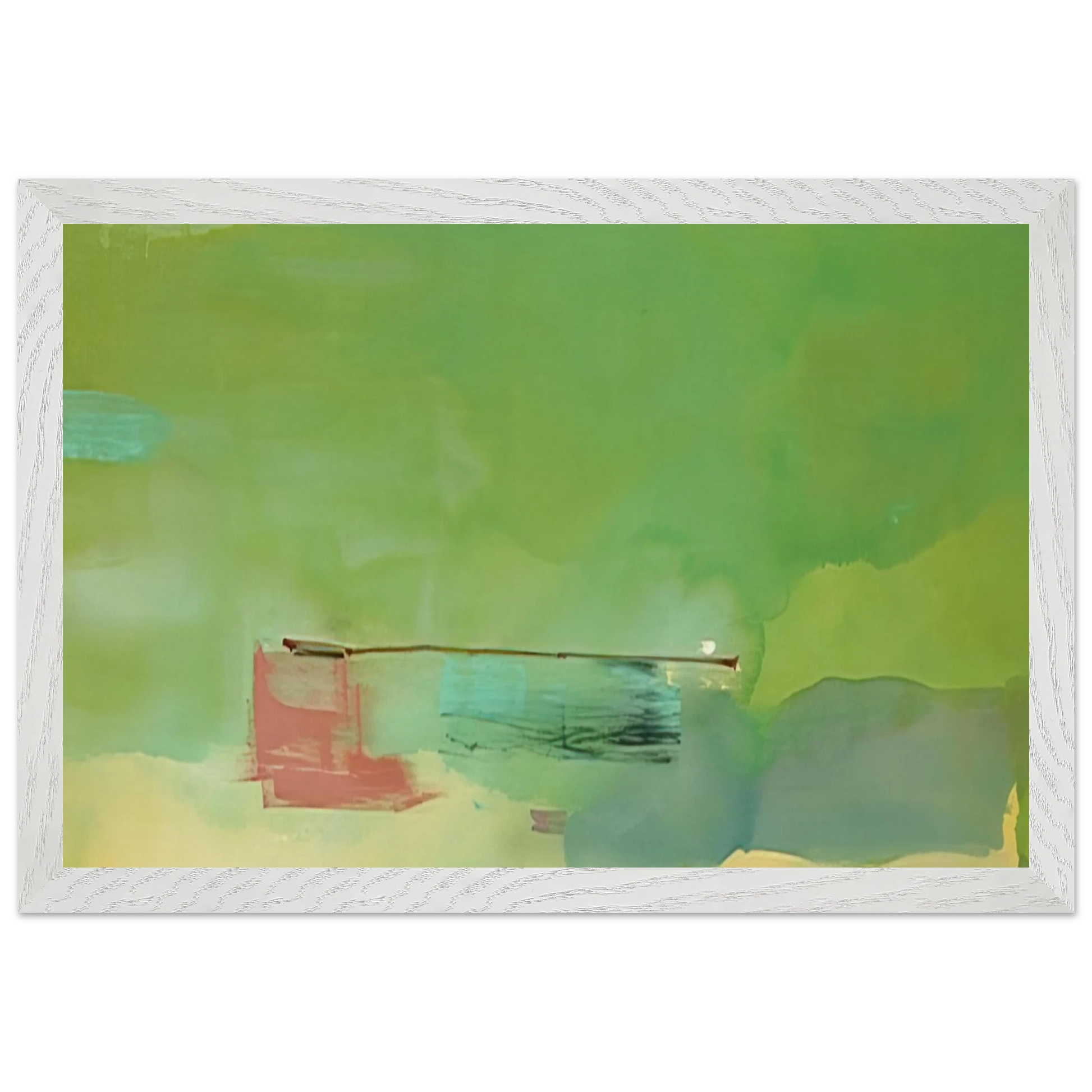 Helen Frankenthaler - Springscape - 1975 Wall art - 30x45 cm / 12x18 inches - Premium Wooden Framed Poster With Fine Art Paper-canvas - White frame