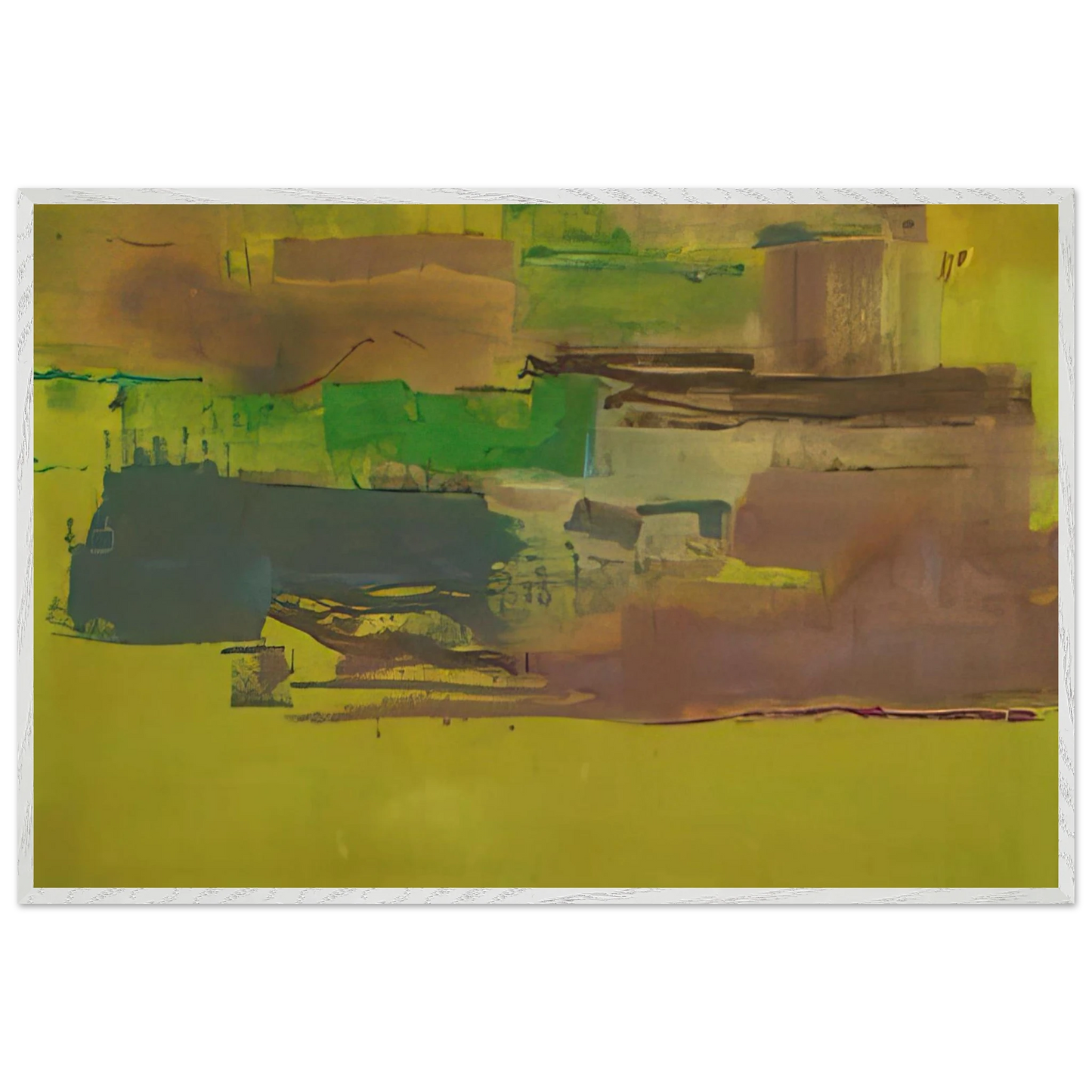 Helen Frankenthaler - August Deep - 1978 Wall art - 40x40 cm / 16x16 inches - Premium Wooden Framed Poster With Fine Art Paper-canvas - White frame