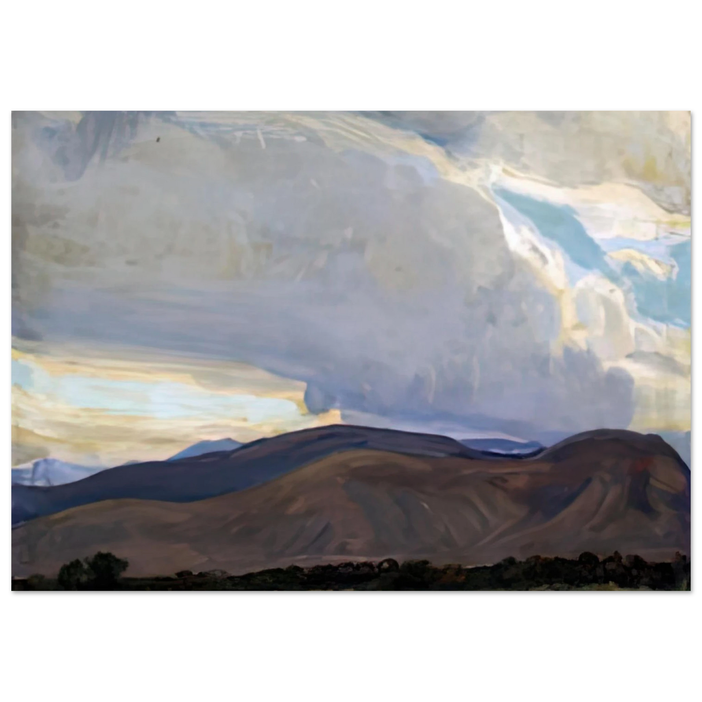 Maynard Dixon - STORM FROM THE SIERRA 1937 Wall art - 60x80 cm / 24x32 inches - Premium Wooden Framed Poster With Fine Art Paper-canvas - Wood frame