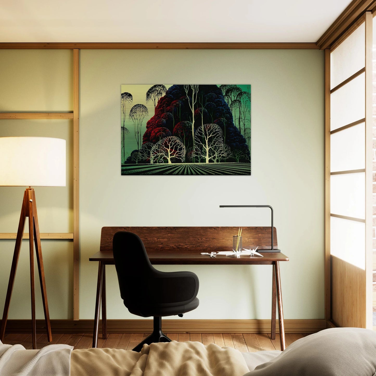 Eucalyptus Forest - Eyvind Earle Brushed Aluminum Print - 70x100 cm / 28x40 inches | Eyvind Earle Aluminum Print | Eyvind Earle Prints