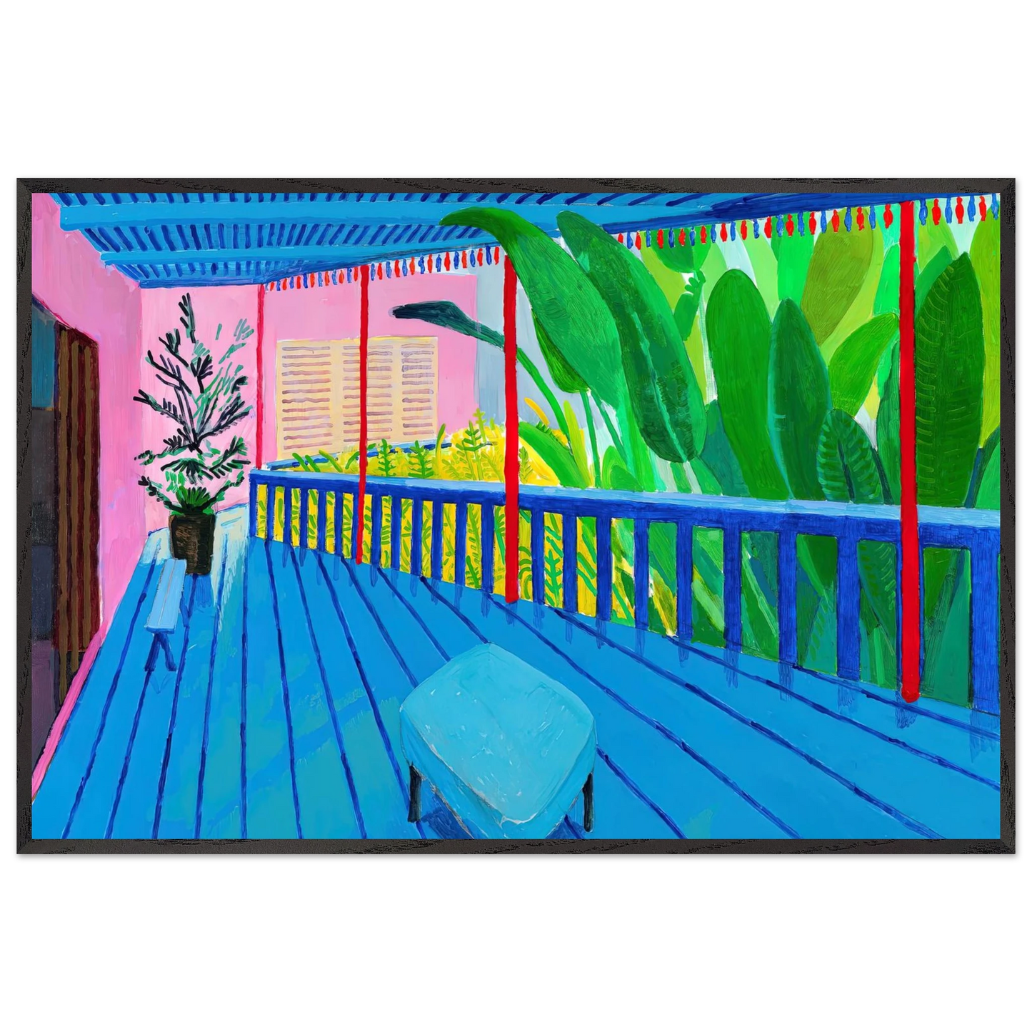 David Hockney - David Hockney Wall art - 30x30 cm / 12x12 inches - Premium Wooden Framed Poster With Fine Art Paper-canvas - Wood frame