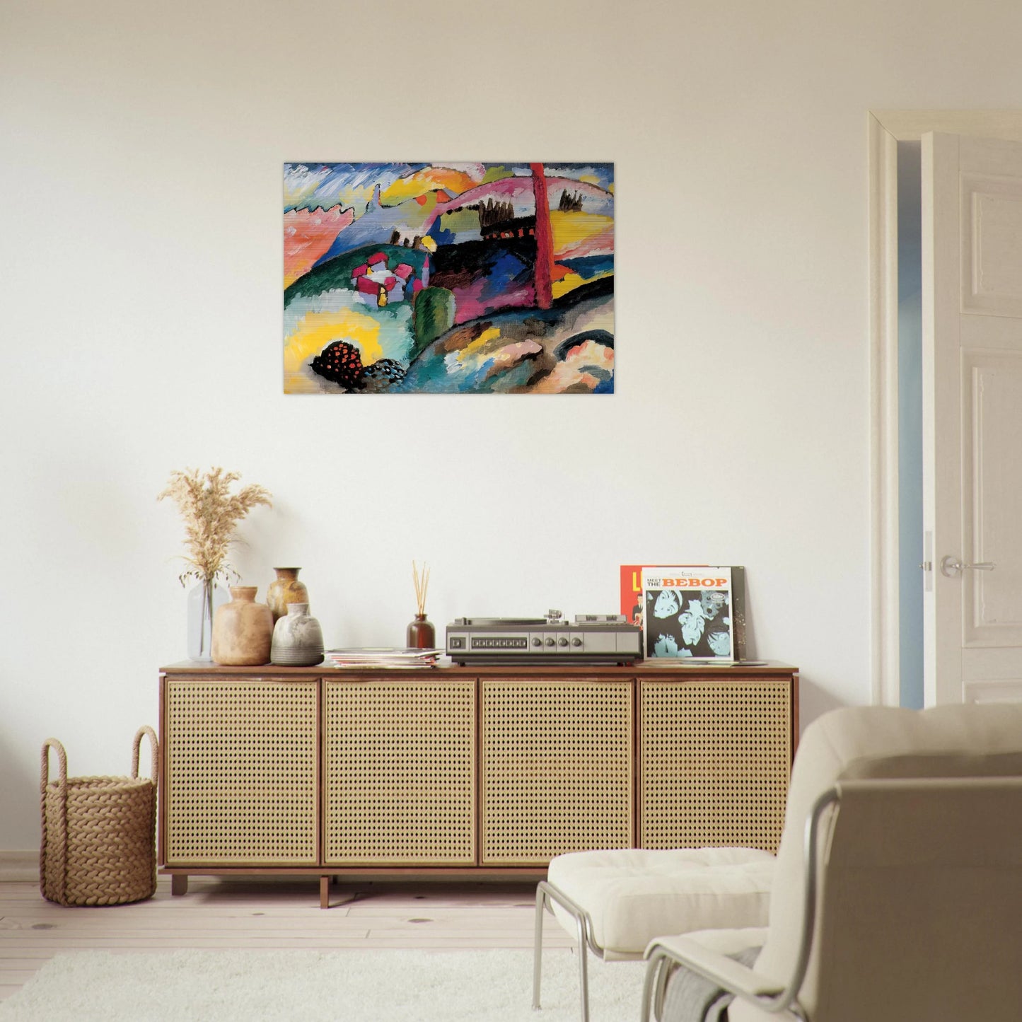 LANDSCAPE WITH FACTORY CHIMNEY 1910 - Wassily Kandinsky Brushed Aluminum Print - 70x100 cm / 28x40 inches | Wassily Kandinsky Aluminum Print | Wassily Kandinsky Prints