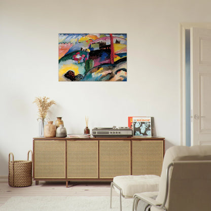 LANDSCAPE WITH FACTORY CHIMNEY 1910 - Wassily Kandinsky Brushed Aluminum Print - 70x100 cm / 28x40 inches | Wassily Kandinsky Aluminum Print | Wassily Kandinsky Prints