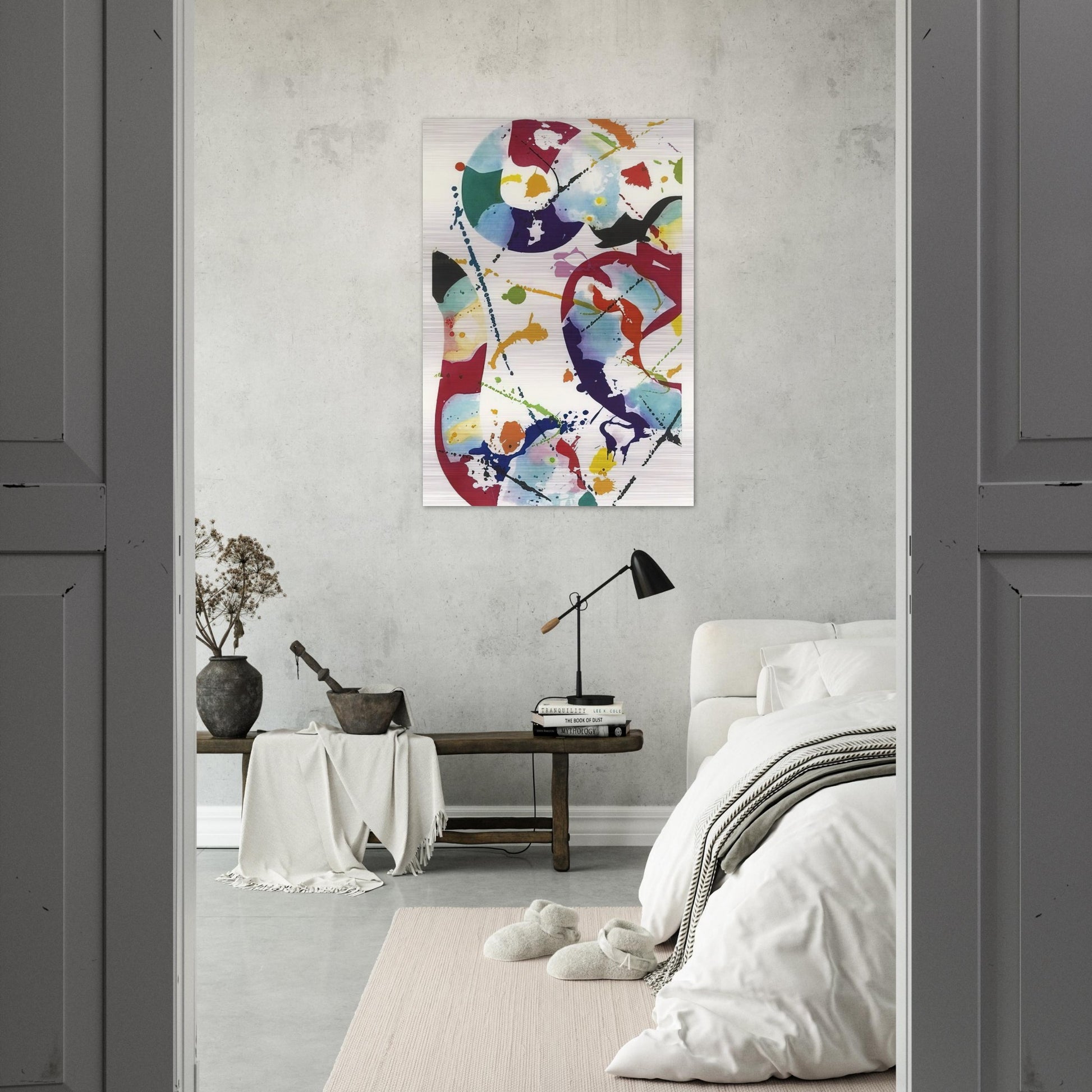 Untitled  SFE-85  - Sam Francis Brushed Aluminum Print - 70x100 cm / 28x40 inches | Sam Francis Aluminum Print | Sam Francis Prints