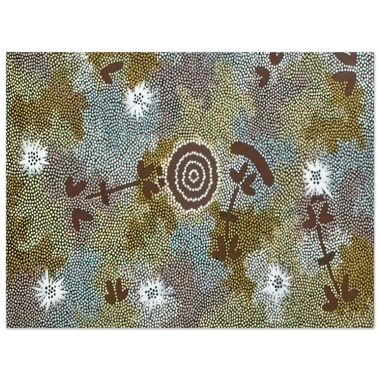 Clifford Possum Tjapaltjarri - Rock Wallaby Dreaming - 1988  75x100 cm / 30x40inches Fine Art Poster