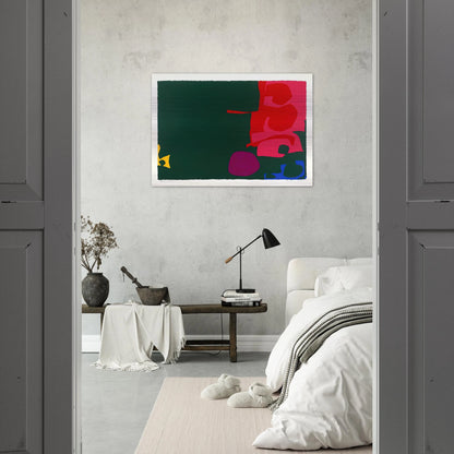 Interlocking Scarlet and Pink in Deep Green - 1970 - Patrick Heron Brushed Aluminum Print - 70x100 cm / 28x40 inches | Patrick Heron Aluminum Print | Patrick Heron Prints