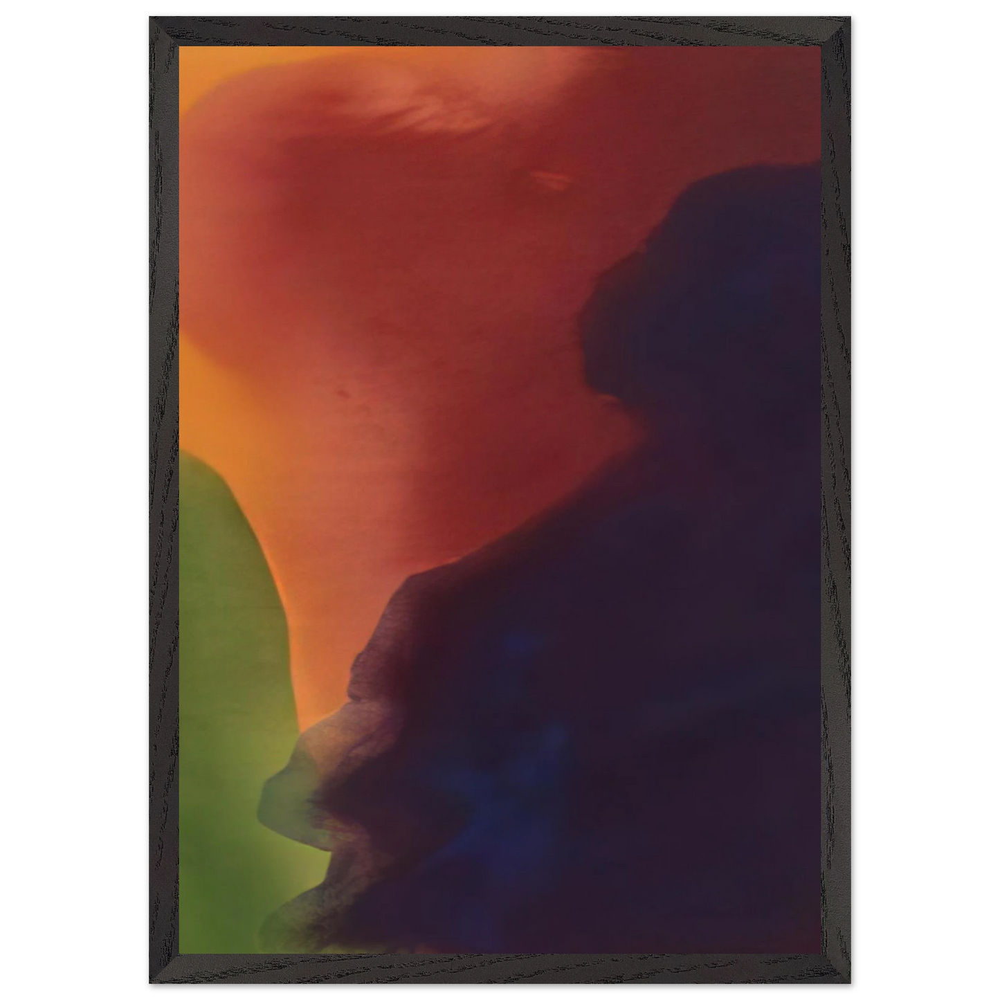 Helen Frankenthaler - Blue Atmosphere III - 1963 Wall art - 21x29.7 cm / 8x12" - Premium Wooden Framed Poster With Fine Art Paper-canvas - White frame