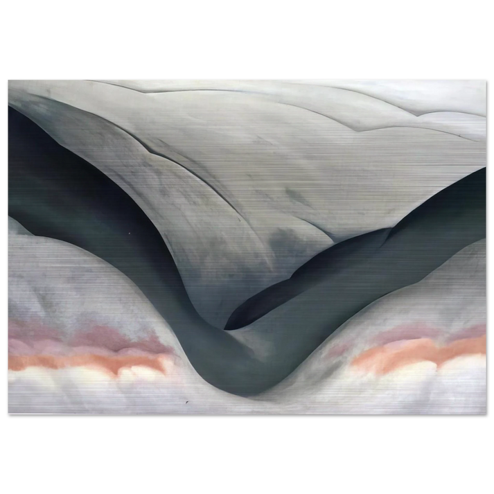 Black Place, Grey and Pink - Georgia O'Keeffe Brushed Aluminum Print - 70x100 cm / 28x40 inches | Georgia O'Keeffe Aluminum Print | Georgia O'Keeffe Prints