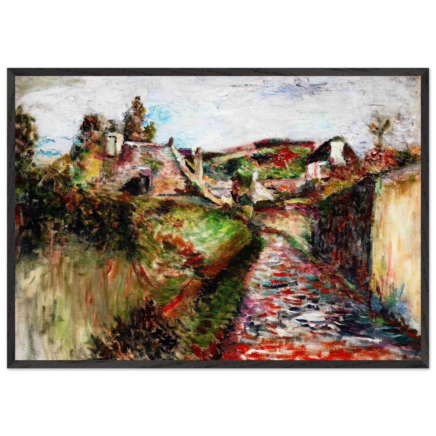 VIEW OF BELLE ILE 1897 - Henri Matisse 70x100 cm / 28x40 inches Framed Art Print – Black Wooden Frame