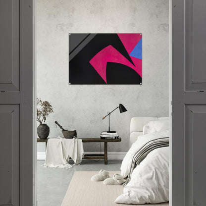 Magical Space Forms Black, Fuchsia - 1951 - Lorser Feitelson Acrylic Print - 70x100 cm / 28x40″ inches