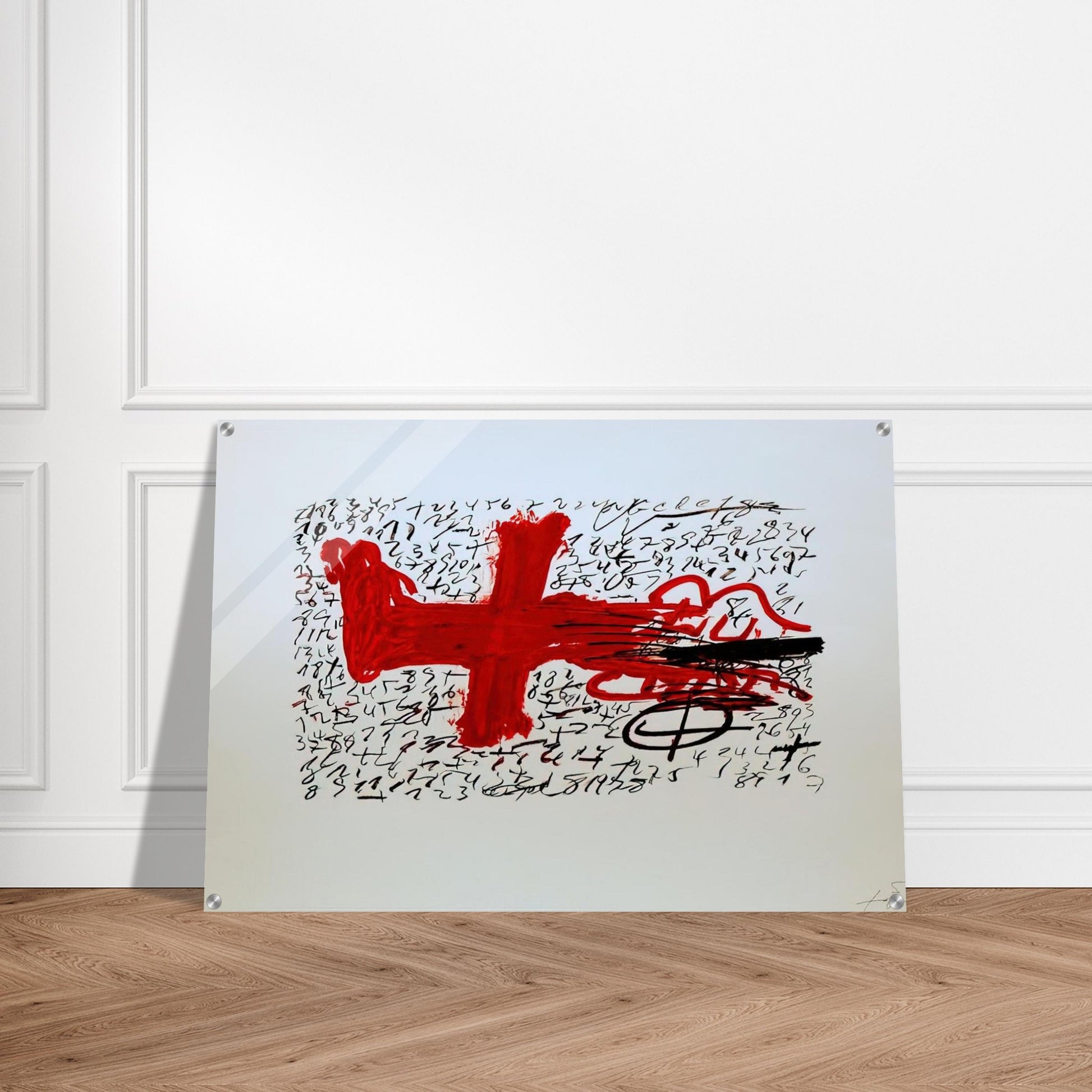 JAMBE ET CHIFFRES 1984 - Antoni Tapies Acrylic Print - 70x100 cm / 28x40″ inches