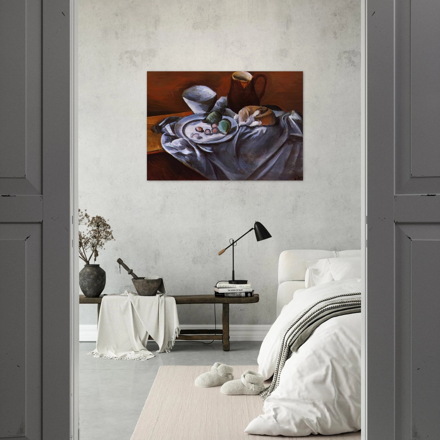 STILL LIFE WITH PEARS AND INDIAN BOWL - Andre Derain Brushed Aluminum Print - 70x100 cm / 28x40 inches | Andre Derain Aluminum Print | Andre Derain Prints