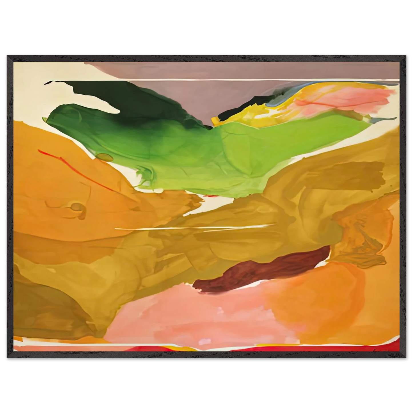 Helen Frankenthaler - Nature Abhors a Vacuum, 1973- Wall Art - 60x80 cm / 24x32 inches - Premium Wooden Framed Poster With Fine Art Paper-canvas - White frame