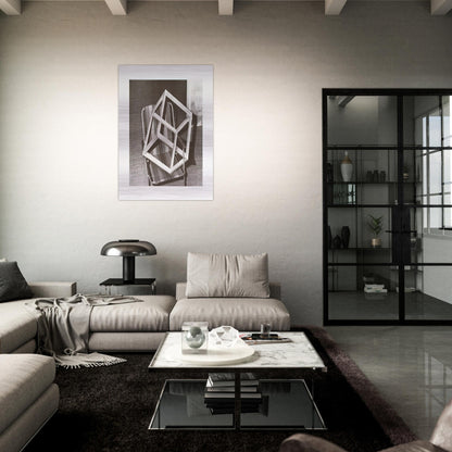 CUBE ON LAWNCHAIR - Gerhard Richter Brushed Aluminum Print - 70x100 cm / 28x40 inches | Gerhard Richter Aluminum Print | Gerhard Richter Prints