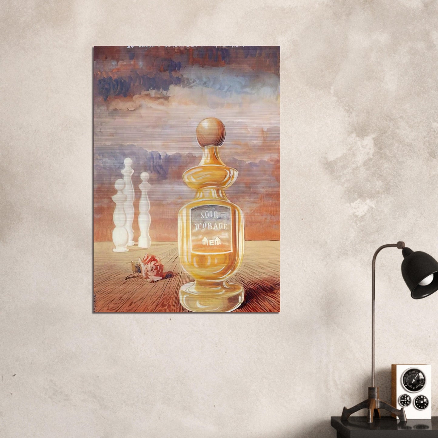 SOIR D ORAGE STRANGE PERFUME BY MEM - Rene Magritte Brushed Aluminum Print - 70x100 cm / 28x40 inches | Rene Magritte Aluminum Print | Rene Magritte Prints
