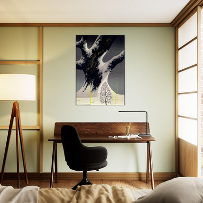 Winter Oak - Eyvind Earle Brushed Aluminum Print - 70x100 cm / 28x40 inches | Eyvind Earle Aluminum Print | Eyvind Earle Prints
