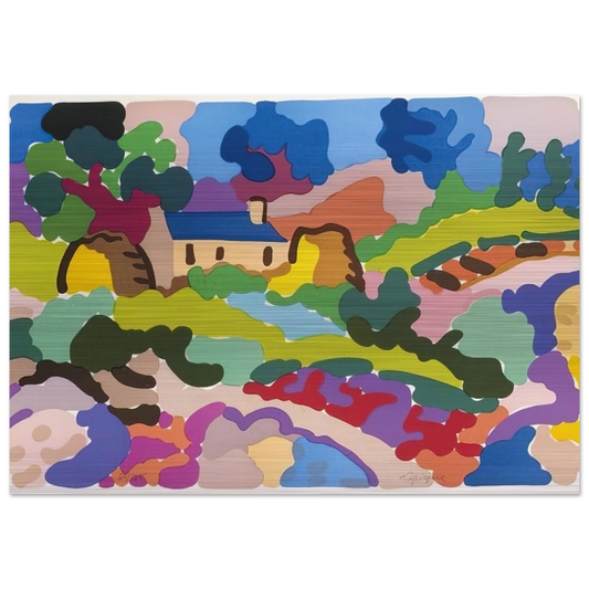 Ferme en Bretagne - Fauvism - Charles Lapicque Brushed Aluminum Print - 70x100 cm / 28x40 inches | Charles Lapicque Aluminum Print | Charles Lapicque Prints