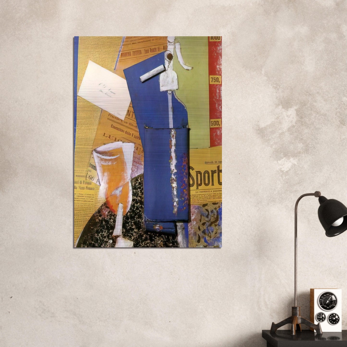 STILL LIFE WITH SYPHON SODA WATER 1914 - Carlo Carra Brushed Aluminum Print - 70x100 cm / 28x40 inches | Carlo Carra Aluminum Print | Carlo Carra Prints