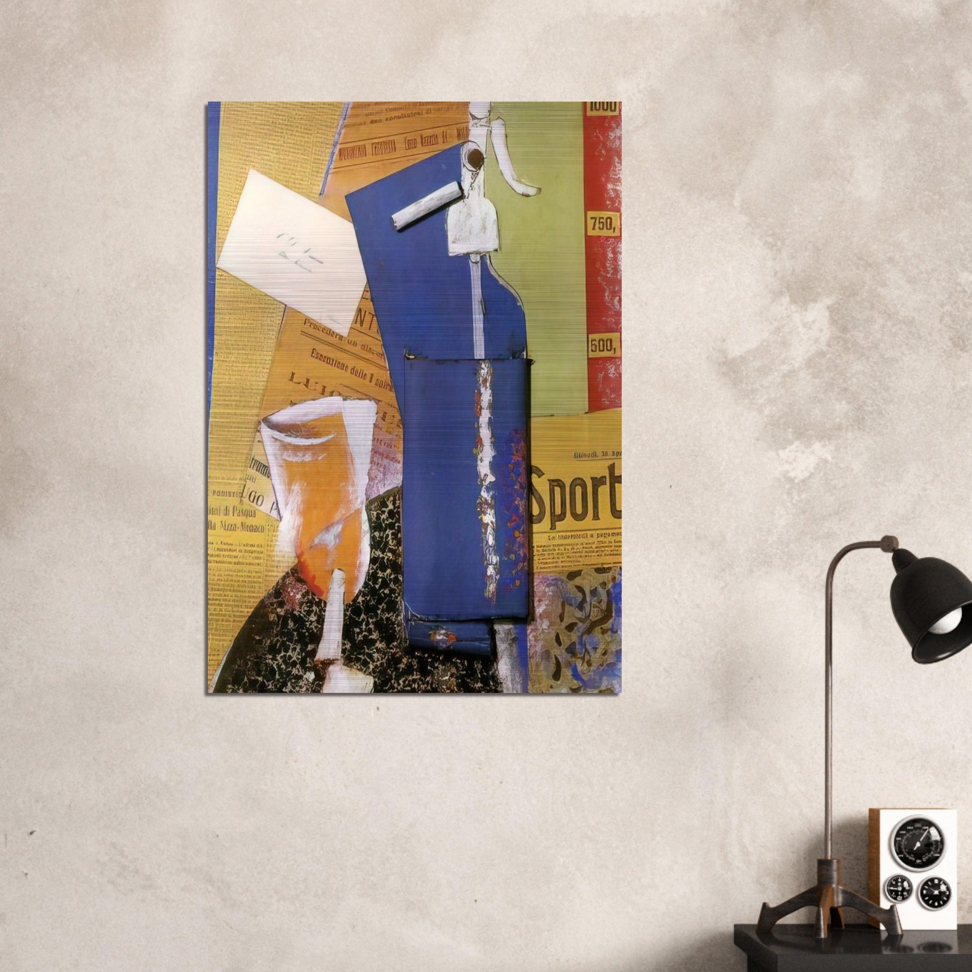 STILL LIFE WITH SYPHON SODA WATER 1914 - Carlo Carra Brushed Aluminum Print - 70x100 cm / 28x40 inches | Carlo Carra Aluminum Print | Carlo Carra Prints